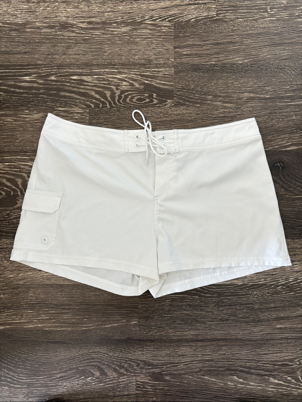 White swim shorts